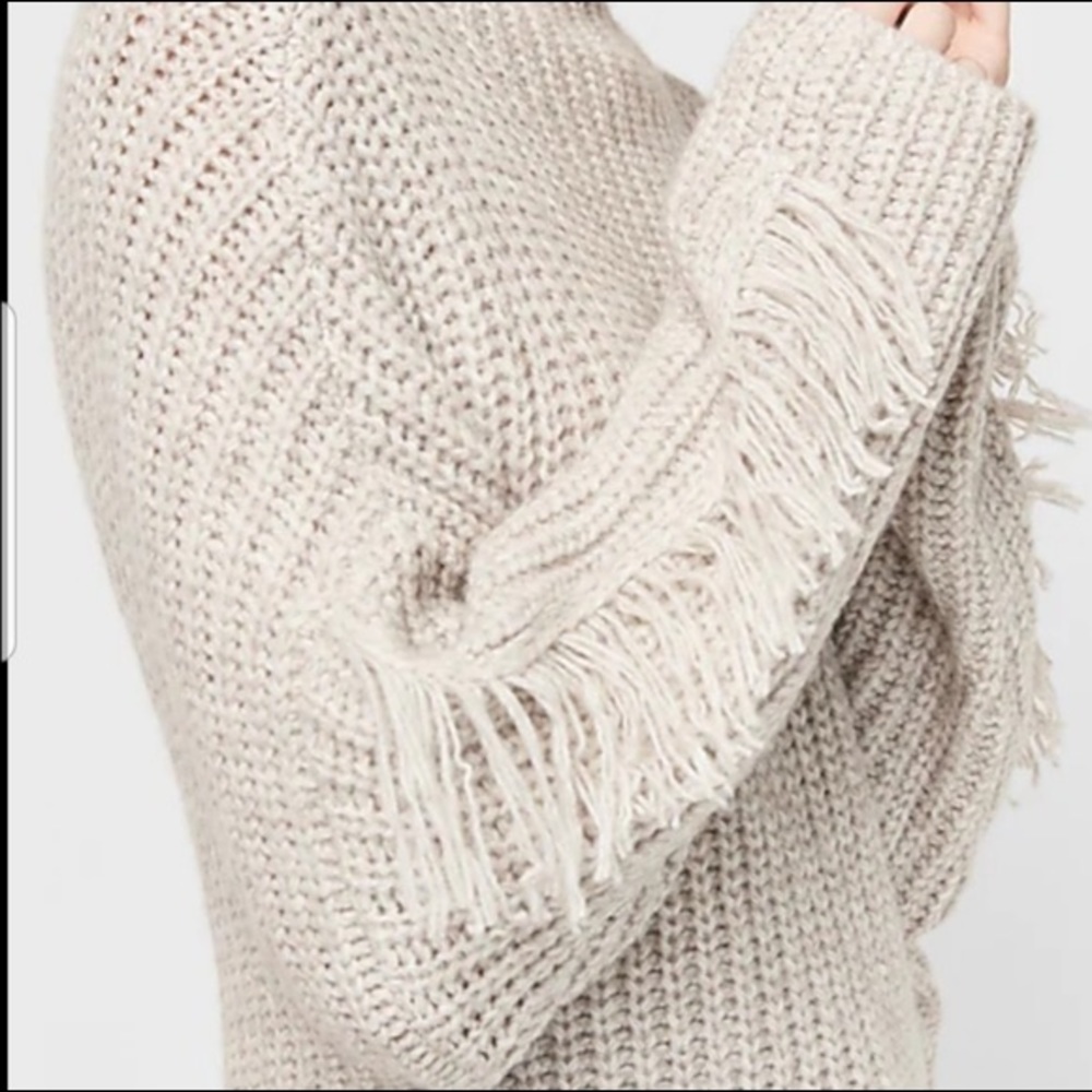 Brown Fringe mock neck sweater - Picture 5 of 5